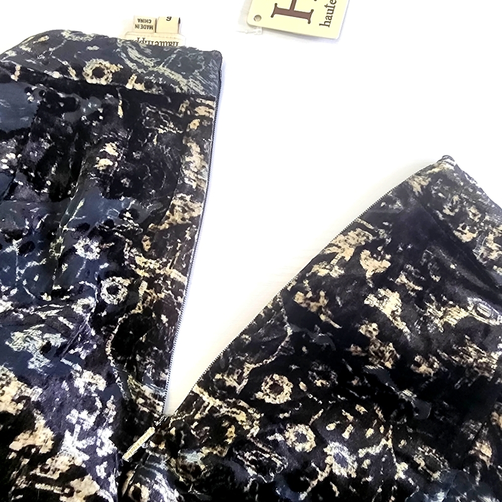 NWT Haute Hippie Psycho Velvet Burn Out Wide-Leg Pants Size 6 Fully Lined - Picture 6 of 10